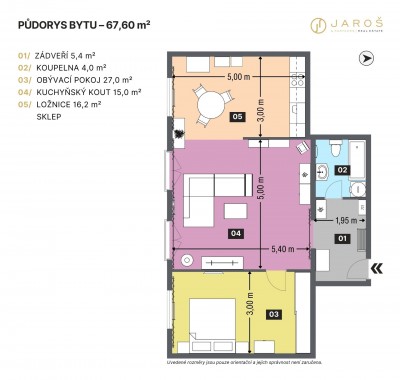 Prodej bytu 2+kk, 68 m2, Kostelní Lhota, okr. Nymburk